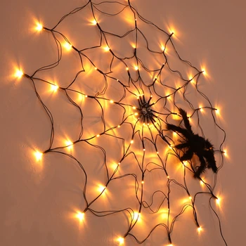 100cm Skersmuo Helovinas voratinklyje Žibintai USB 8Modes voratinklyje Sienos Net dega Baisu Helovinas Apdailos Garliava