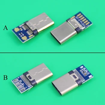 10vnt/Daug Mikro USB LIZDĄ 3.1 Tipas-C 12PIN greito įkrovimo male Jungtis Mobiliojo Telefono 