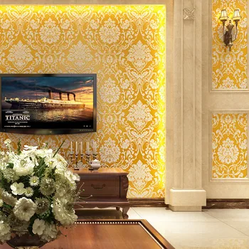 53cmx10m Damaske Europos Stiliaus neaustinis Audinys 3d Tv Foną, Plaukų Salonas, Kirpykla Drabužių Parduotuvė Tapetai Miegamajame