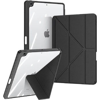 Apple iPad 10.2 2022/iPad Pro 12.9 11/iPad Air 4 5 Atveju Nuimamas Tablet Kelis Stovas Kampų, Aišku, galinis Dangtelis Mini 6