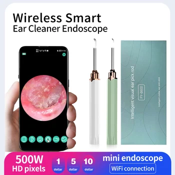 Belaidžio Smart Ear Cleaner Endoskopą 500W Pikselių WIFI Vaizdo Otoscope Mini Endoskopą Skersmens Objektyvas 3,5 mm Ausies Skinti Protingas Stick