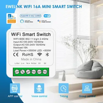 EweLink Wifi Mini Smart Switch Parama 2-būdas Kontroliuoti Belaidžio ryšio Laikmatis Modulio Valdymo Balsu Per Alexa 