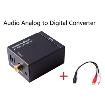Garso Analoginis Skaitmeninis Keitiklis L/R, 3,5 mm į SPDIF Koaksialinis ADC Audio Adapteris AUX LPCM 196KHz už Soundbar HDTV Projektorius PC