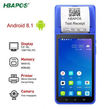 HBAPOS POS PDA Gavimo Spausdintuvo 58mm Terminis Spausdintuvas Android OS 8.1 