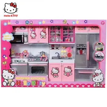 Hello Kitty Katė Mergina Vaikų Žaisti Namus, Modeliavimo Mini Virtuvė Gali Būti Kepimo Žaislų Rinkinys Vaikams Kalėdų Dovanos