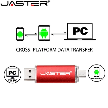 JASTER OTG 2.0 USB Flash Diskas 128GB 64GB 32GB 16GB 8GB 4GB spartus Pen Ratai, skirta 