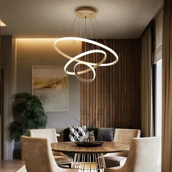 Modernus Minimalistinis Žiedas aplink Led Šviestuvo Gyvenamasis Kambarys, Valgomasis, Virtuvė, Miegamasis Nuotolinio Valdymo pulto Dizainas lempos estetinės blizgikliai