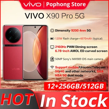 Originalus VIVO X90 PRO 5G 6.78 colių AMOLED Dimensity 9200 Octa Core 120W Mokestis 50W Belaidžio Įkrovimo 50M Kamera NFC IP68