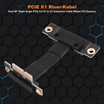 PCIE X1 Stove Kabelis Dual 90 Laipsnių stačiu Kampu PCIe 3.0 X1 kad X1 ilgiklis 8Gbps PCI Express 1X Riser Card - 5CM