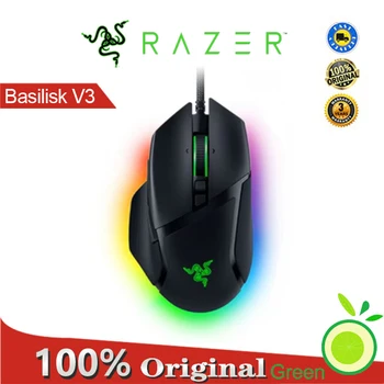 Razer Basilisk v3 žaidimas pelės, 26000 dpi, 10+1 makro mygtukai, 11 chroma rgb apšvietimo srityse.