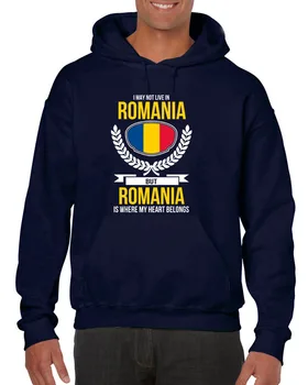Rumunija, Mano Širdis Priklauso Rumunijos Šalies Meilė Viršuje 2019 Vyrų Mados Pobūdžio Fitneso Hoodies Susagstomi megztiniai