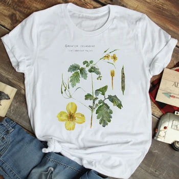 T-shirt Geltonos spalvos Gėlių Spausdinti marškinėliai Moterims Vasaros Top Atsitiktinis marškinėliai Moterų 2023 Naujas Trumpas Rankovės moteriški marškinėliai Plius Dydis Wo