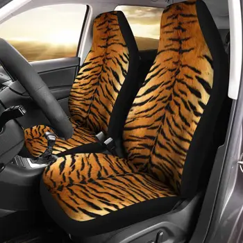 Tigras Automobilių Sėdynių užvalkalai Spausdinti Custom Gyvūnų Odos, Automobilių Reikmenys,Pakuotėje 2 Universalus Priekinės Sėdynės Apsauginis Dangtelis