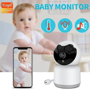 Tuya Smart Baby Monitor 1080P HD su Temperatūros ir Drėgmės Žaisti Lopšinė Nuotoliniu būdu, Dviejų krypčių Garso Kūdikiams, Auklės Vaizdo Kamera