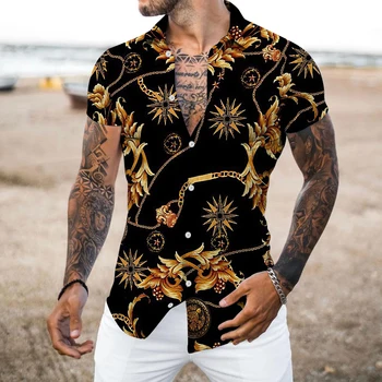 Vyrų Marškinėliai Havajų Paplūdimyje Vasaros Atsitiktinis Trumpas Rankovės Marškinėliai Vyrai Dizaineris Drabužius Prabangių Negabaritinių Palaidinės 2023 Naują Atvykimo