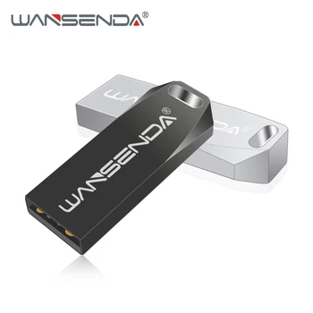 Wansenda Mini Metalo USB Flash Diskas 128GB 64GB Cle USB 2.0 Naują stilių Nešiojamų Pen drive 16GB 32GB 8GB 4GB Pendrive Memory Stick