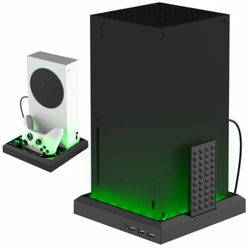 Xbox Serijos X/S Vertikalus Stovas Multi-funkcija Įkrovimo Aušinimo Ventiliatorius Bazę RGB Spalvinga Šviesos Kontrolierius, Rankena, Įkroviklis, Laikiklis