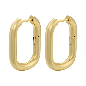 ZHUKOU NAUJŲ Karšto Hoopas auskarai Geometrinis stačiakampio mažas hoopas auskarai moterims, aukso spalvos moterų auskarai didmeninė VE375