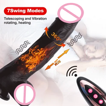 Tikroviškas dildo, vibratoriai moterims vibratorių sekso žaislai, šildymo dick nuotolinio valdymo vibratoriai, varpos teleskopinis dildo analinio sekso mašina